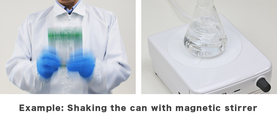 Example: Shaking the can with magnetic stirrer